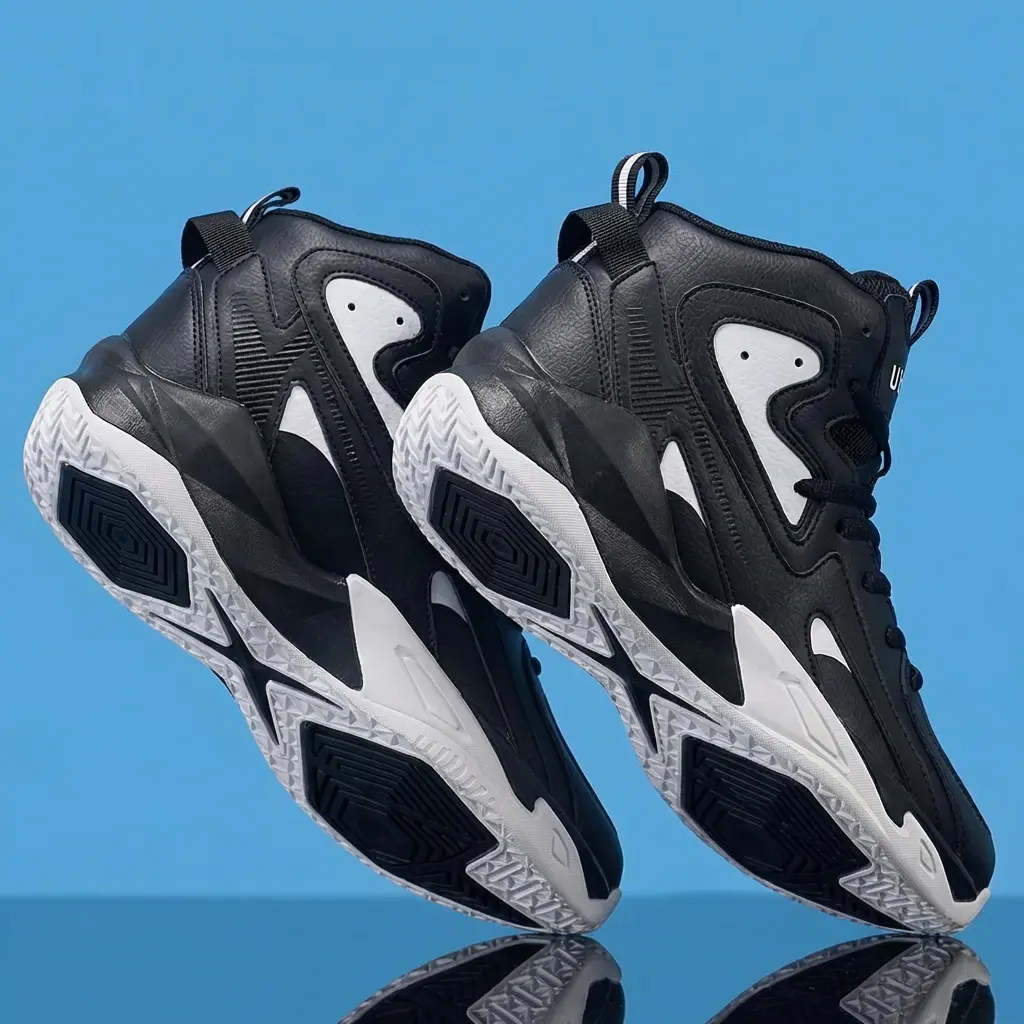 Men's High-Top Athletic Basketball Shoes, Breathable with Padded Ankle Support, Shock-Absorbing Midsole & Herringbone Traction, Training Sessions, Athletic Shoes, High Cut Shoes
