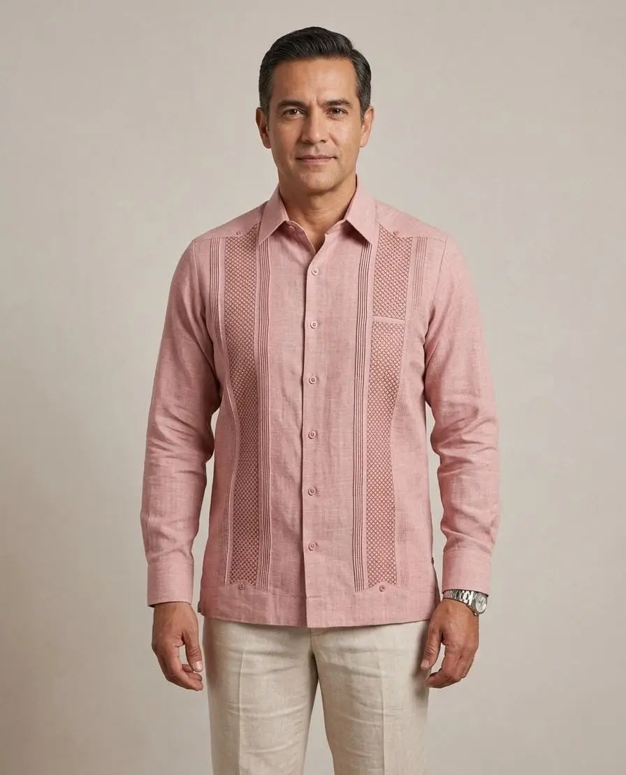 Men's Guayabera Marlon Peach