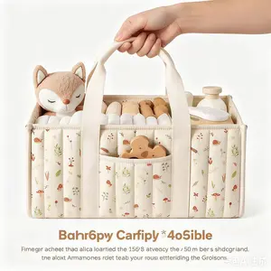 Floral Diaper Caddy Organizer, Stylish Nursery Storage Basket, Gift for Baby Shower, Baby Registry Must Have, Newborn Essentials, Pastoral Daisy, Mommy Bag, Mummy Bag