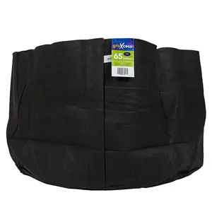 GroXcess Pro Black 65-GAL Fabric Pot No Handles