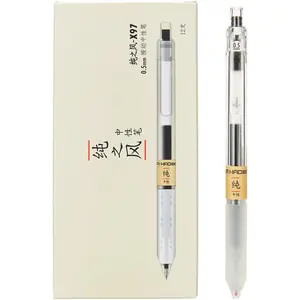 X97 Retractable Gel Ink Pens 0.5mm Fine Point (Black Color 12-Pack)
