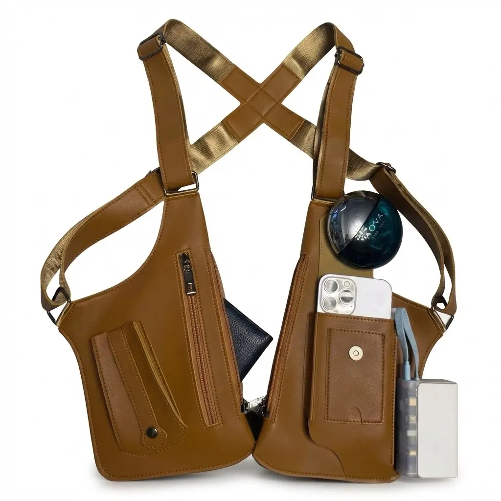 Anti-Theft Underarm Hidden Shoulder Bag| Lightweight Multi-Pocket EDC Harness for Travel & Outdoors