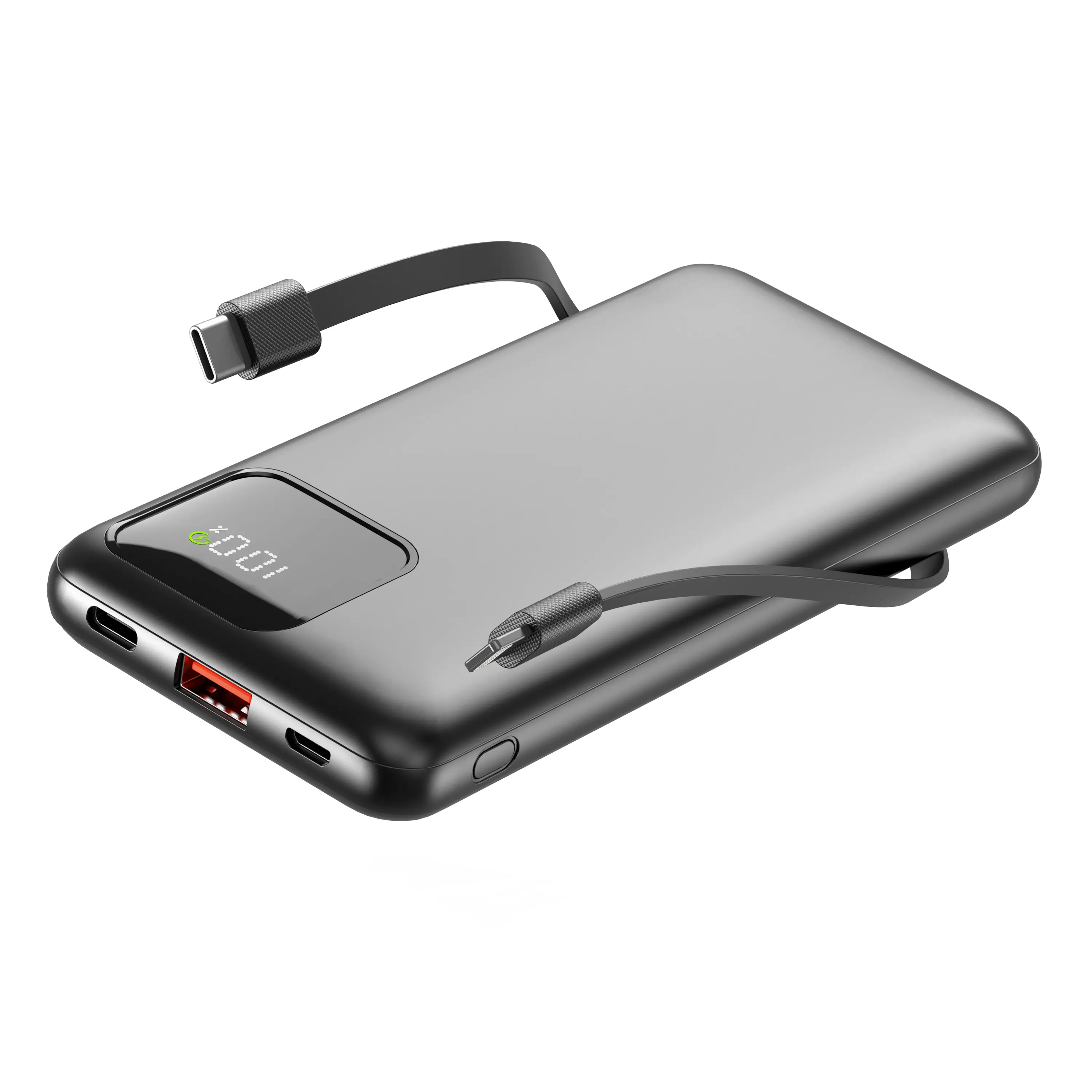 10000mAh Slim Portable Power Bank with Built-in Cables, 22.5W Fast Charging for iPhone, Samsung, Smartphones, Mobile & Digital Devices, Smartphone, Plug