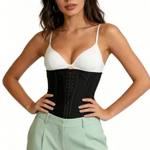Women's Short-Torso Waist Trainer Faja Shapewear - Adjustable Zipper Corset Girdle for Everyday Casual Wear | Womenswear Underwear