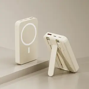 Mobile phone holder Fast charging 10000mAh Wireless Portable Charger with USB-C Cable Magnetic Power Bank , Battery Pack Only Compatible with iPhone 15/15 Plus/15 Pro/15 Pro Max, iPhone 14/13/12 Series and more