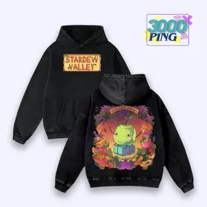 Stardew Valley Hoodie & T-Shirt Junimo Bundle Graphic, Vintage Acid Wash Apparel, Cozy Farming Game Merch, Cottagecore Pullover, Unisex Cotton Top