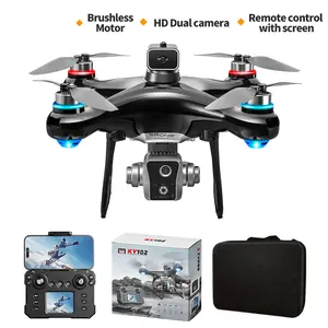 KY102 Drone with Screen Controller & SD Card, HD Camera, Brushless Motor, Optical Flow Positioning, Active Obstacle Avoidance, Dual Battery Kit, One-Key Takeoff/Landing, Beginner FPV Quadcopter
