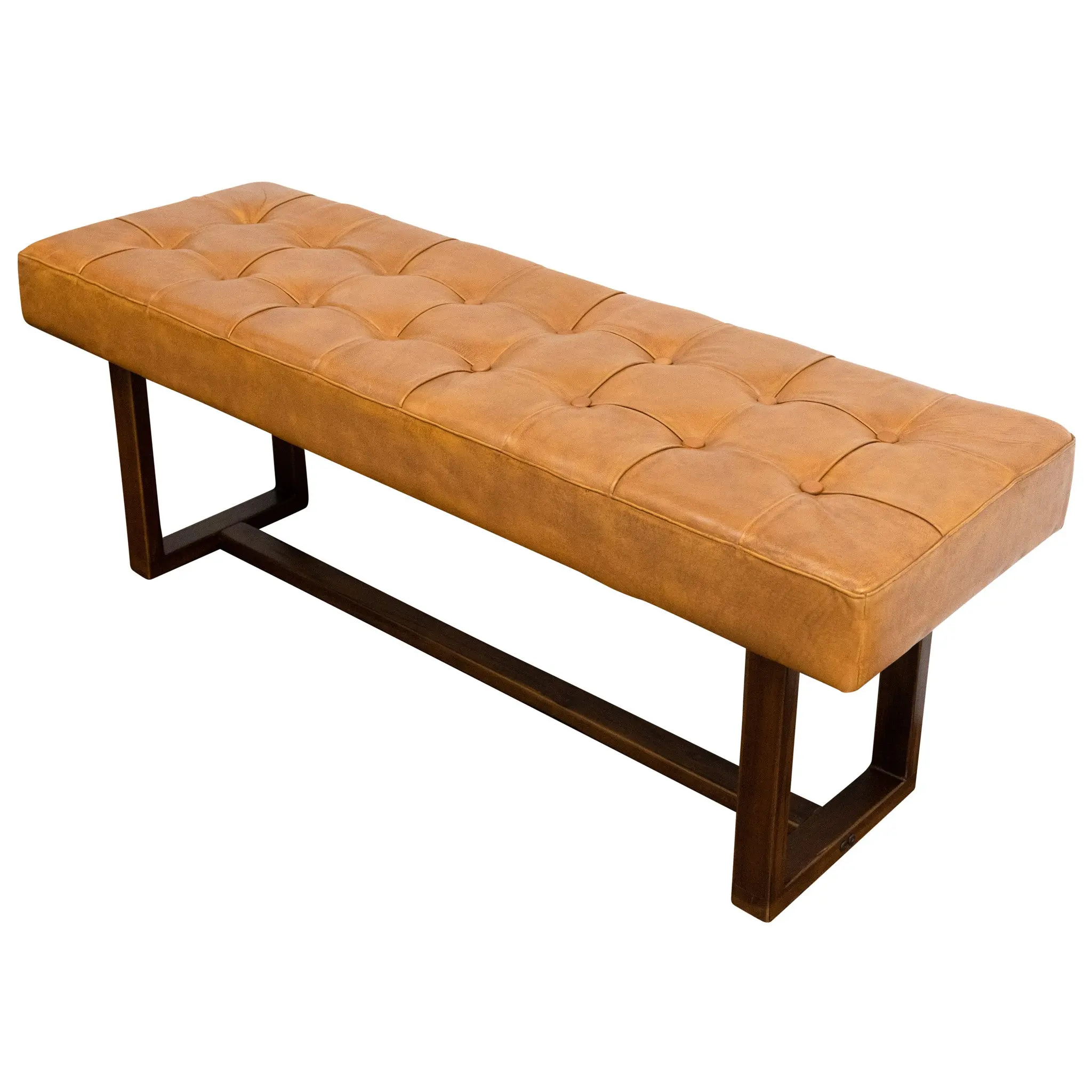 Sumba Tan Leather Bench