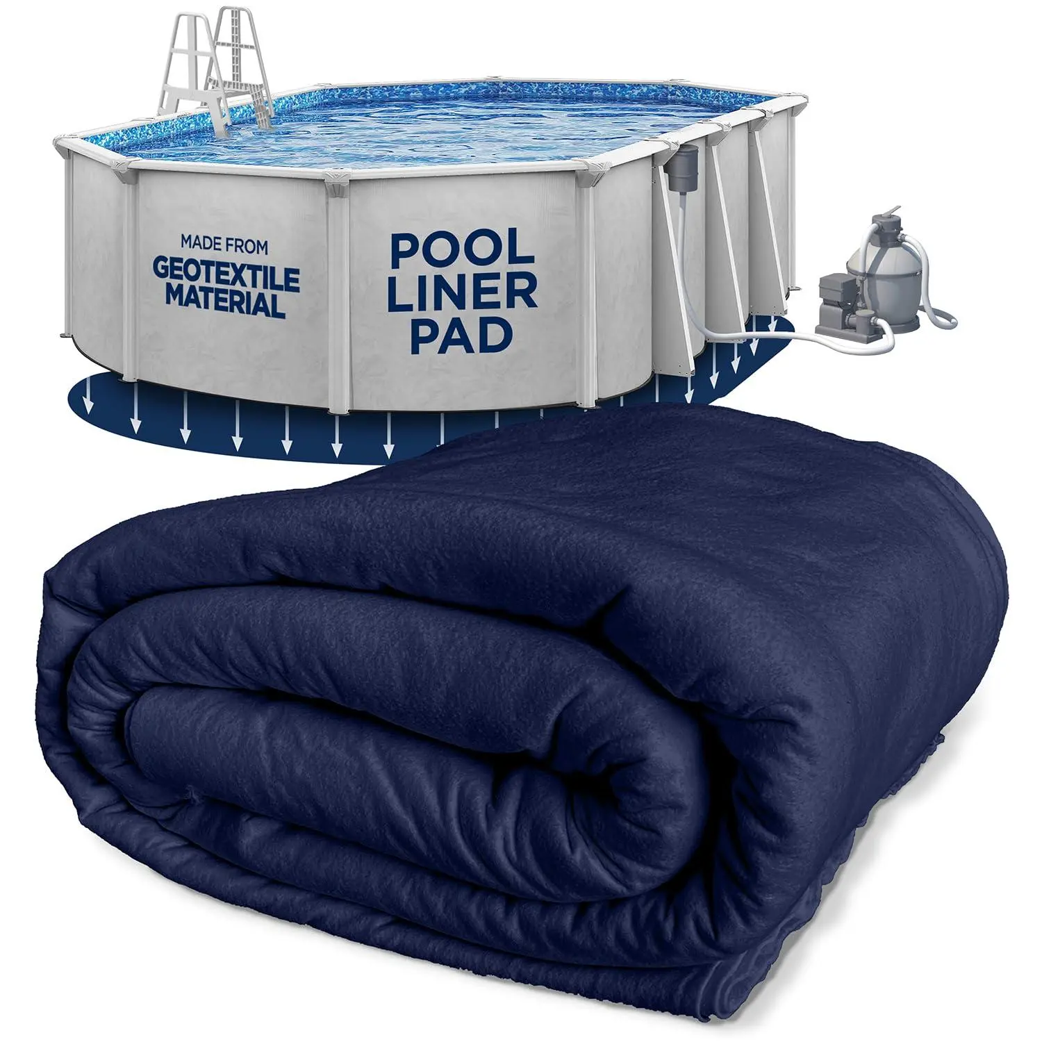 Shop Square Pool Liner Pad for Above Ground Pools - Under Pool Padding, Puncture Protection, Extend Liner Life, Durable Geotextile Material