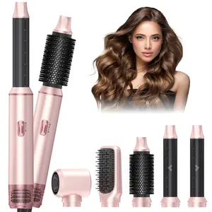 Hair Dryer Brush 5 in 1, Blow Dryer Brush Set Upgrade Hot Air Brush Thermal Brush Straightener As A Gift for Straight/Curl/Drying/Smoothing Air Styler Curling Wrap Air Curler, Curling Iron Hair Styling Tools, Christmas, New Year Gift
