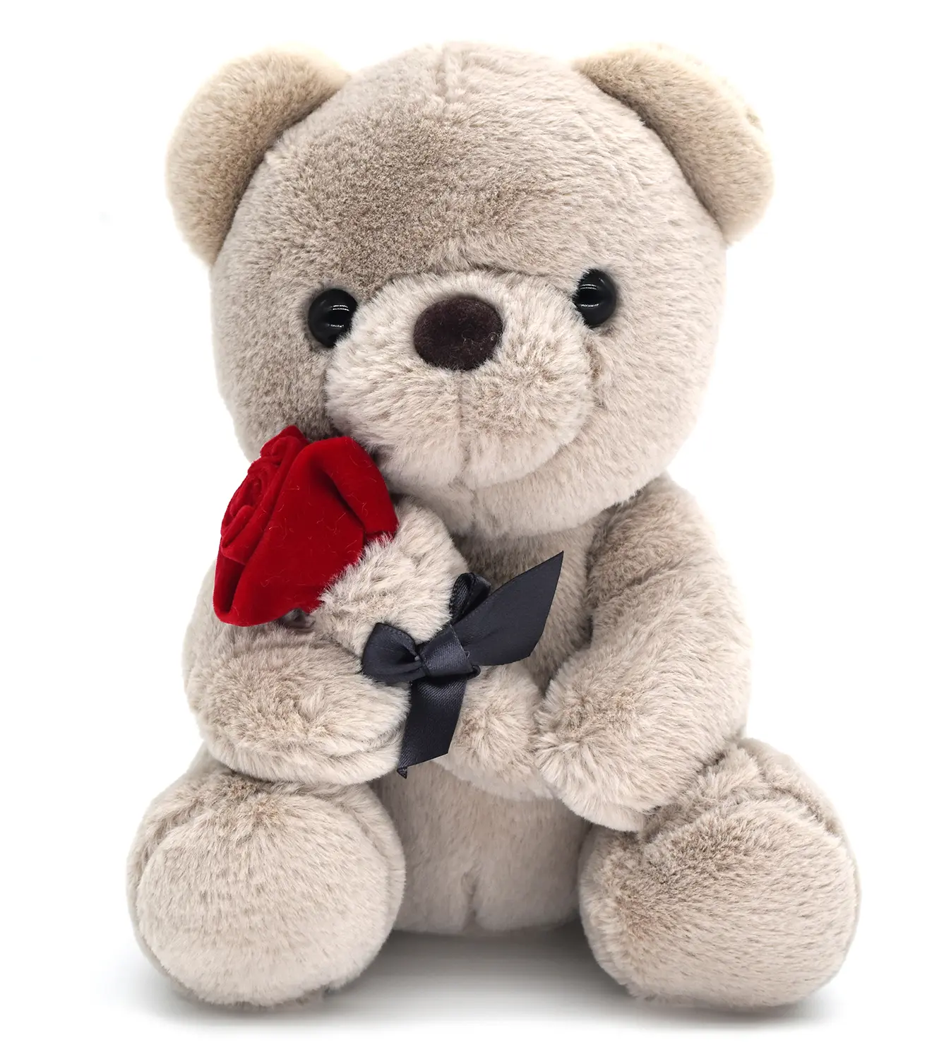 9.8'' Teddy Bear Doll with A Rose, Soft Plushie Stuffed Animals Toys,  Valentine’s Day, Birthday, Anniversary Gifts for Her Him Girlfriend Wife Mom Kids