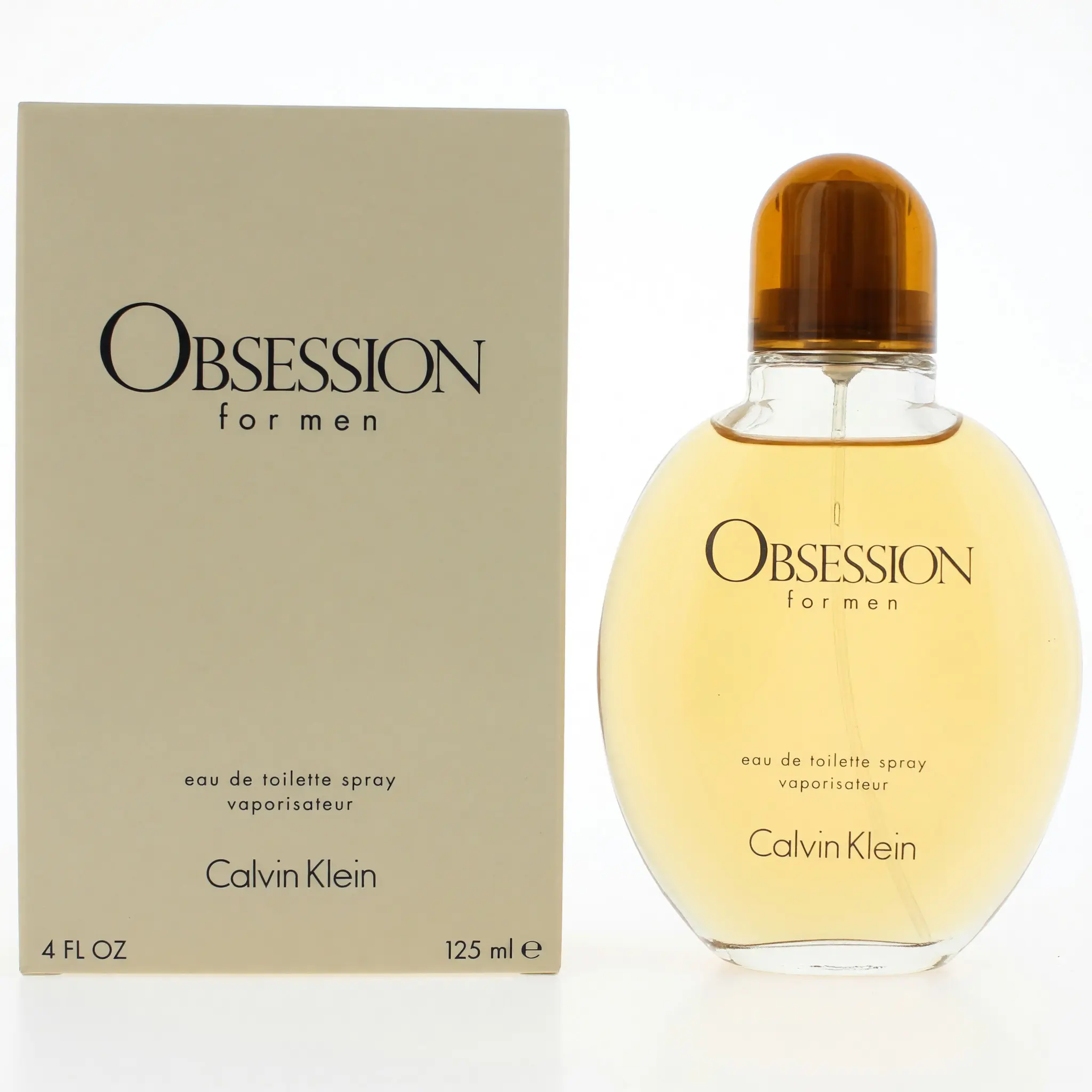 Obsession by Calvin Klein, 4 oz EDT Spray for Men, Spray Bottle, Everyday Luxury Men's Fragrance, 4 Fl Oz, Male Wear, Oriental Wood, Lavender, Fragrance Parfume, Amber