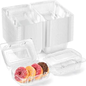 40 Pack Clear Hinged Plastic Containers, Sturdy To Go Clamshell Food Containers with Lids, Disposable Take Out Boxes for Desserts Cake Slices Sandwich Salad Cookies (7.2 × 4.7 ×3 Inch)