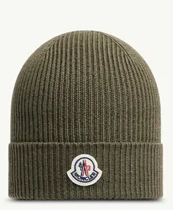 Moncler Berretto Tricot- Moncler Knitted Beanie Olive