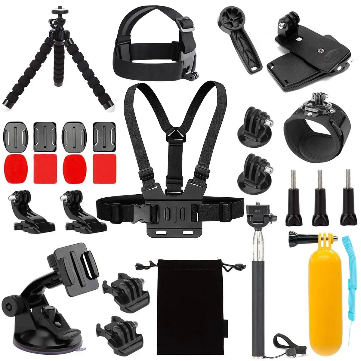 Sports Camera Accessories Kit, Camera Accessories for Photography, 1 Set Camera Accessories Compatible With Hero 12 11 10 9 8 7 6 5, Portable Outdoor Sports Camera Accessories with Tripod