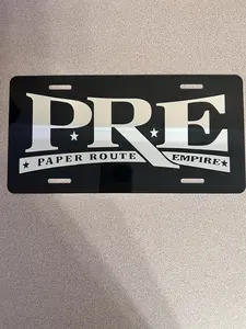 PRE Front License Plate - 12x6 Inches, Weather Resistant, Handmade in the USA, Humor Decal for Trucks & Cars, Easy Installation