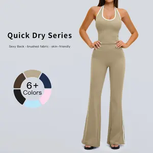 Tenwolf Women’s Casual Sports “Nude Feel” Set — High-Waist Shaping, Color-Block Design, Comfortable for Outdoor Wear, Running & Fitness
