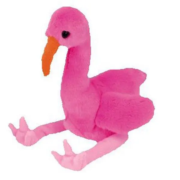 TY Beanie Buddy - PINKY the Pink Flamingo (10.5 inch) - MWMTs