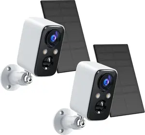 2-Pack Security Cameras Wireless Outdoor, 2K Battery Powered AI Motion Detection Spotlight Siren Alarm WiFi Surveillance Indoor Home Camera, Color Night Vision, 2-Way Talk, Waterproof, Cloud/SD Storage