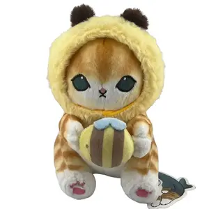 8 inch Bumble Bee Mofusand Plushie - Adorable Cat in Bee Costume with Bee Toy - Soft and Cuddly Stuffed Animal