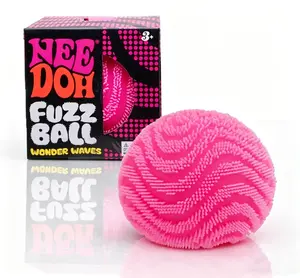 Sensory Squeeze Fidget Toy | Fuzz Ball Wonder Waves | Velvet Wavy Design Ultra Soft Stress Relief Toy for Relaxation, Party Favors & Gifts