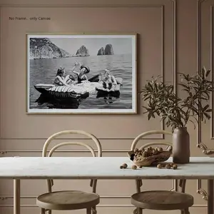 Vintage Italian Food Pattern Unframed Painting, Canvas Wall Art, Wall Decor for Home Living Room Bedroom, Home Decor, Room Decor, Ornaments