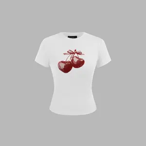 Cider Cherry Graphic Short Sleeve Tee SummerWins Dealsforyou
