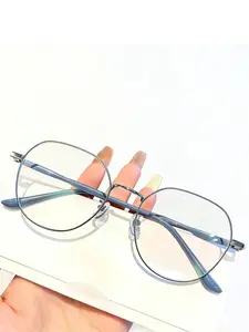 Vintage Round Frame Glasses, Casual Fashion, Durable Plastic Frame, Lightweight Design, Perfect for Work & Daily Use, Trendy Casual Eyeglasses