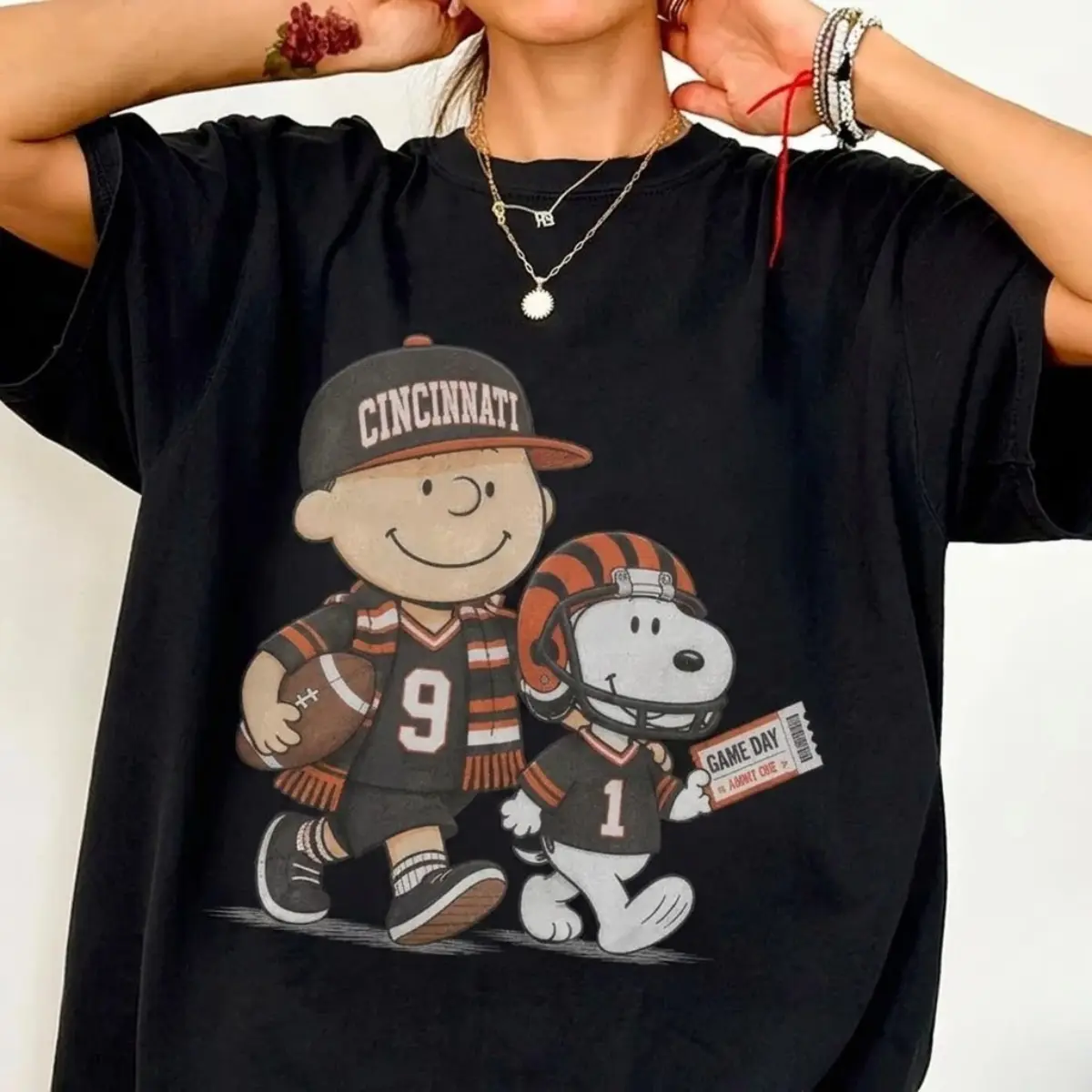 Cincinnati Football Cartoon Adults and Youth Shirt, Comic Style Football Tee, Cute Cincinnati Gameday Sweatshirt, Football Fan Gift, Youth Clothing, Gift for Him & Her, Streetwear