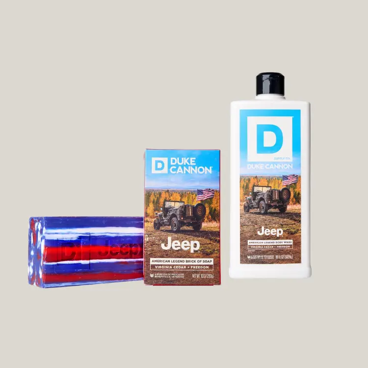 Men's Body Wash & Bar Soap Set - Duke Cannon x Jeep American Legend, Cedar Scent, 18oz + 10oz