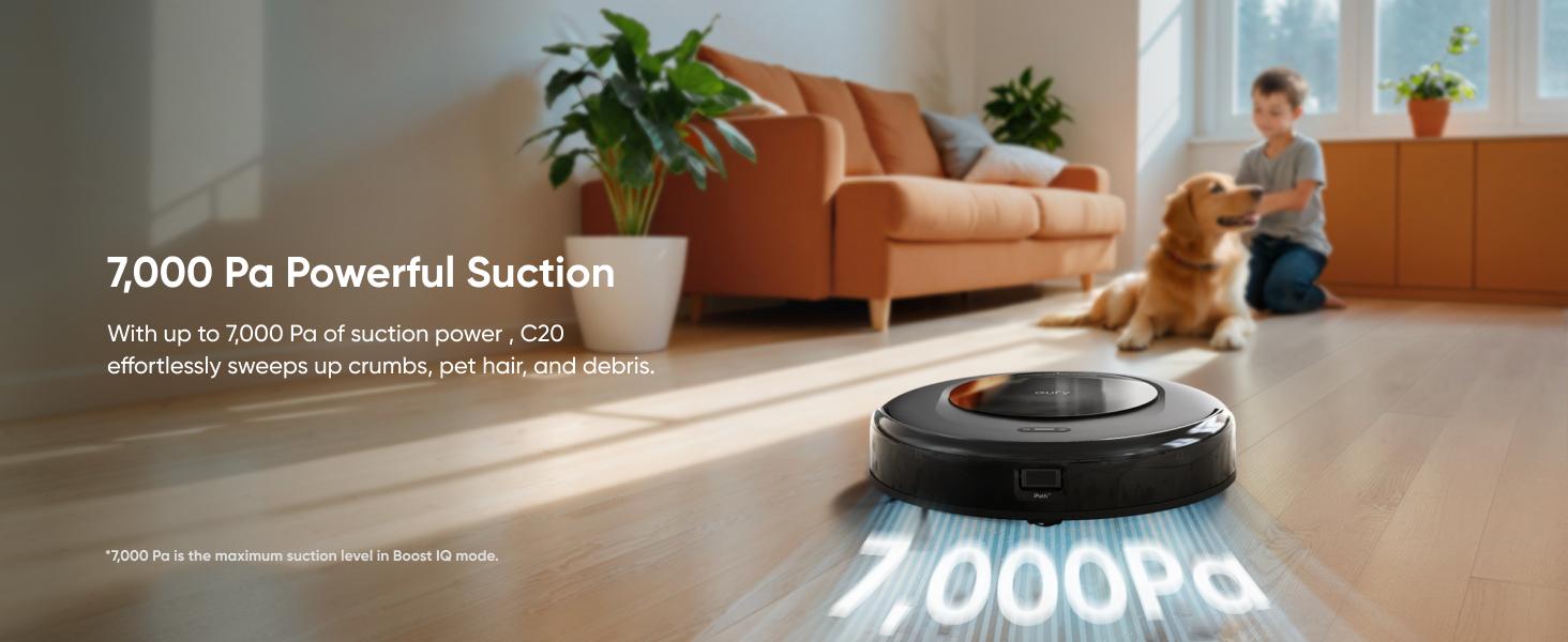 eufy C20 Omni Robot Vacuum, Robot Vacuum and Mop Combo, Self Emptying, Auto Mop Washing and Auto Drying for hands-free cleaning, 3.35-Inch Ultra-Slim Body, 7000 Pa Powerful Suction, All-in-One Station｜Spingtok