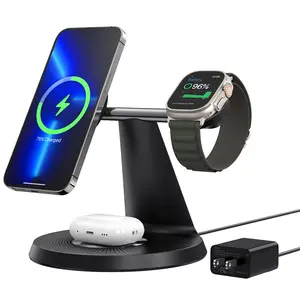 3-in-1 charger, wireless charging station, andstable charging stand for iPhone 11 and above, iWatch, andAirPods.