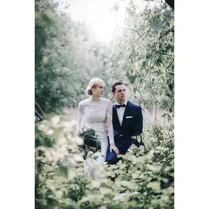 Polka Dot Chantilly Lace Fit & Flare Wedding Dress Caroline