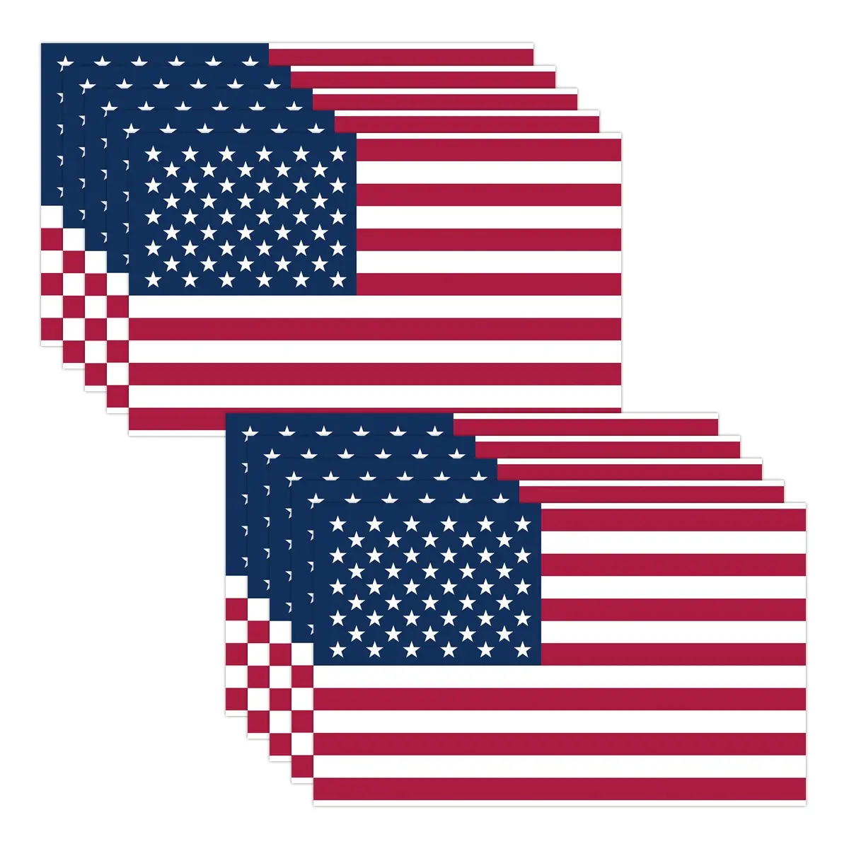 10 American Flag Stickers, Patriotic Star Labels, Automotive Decals, for Vehicles & Personal Items, Car Bumpers, Trucks, Motorcycles, Helmets, Laptops, Windows, Water Bottles, Mailboxes, Sticker For Cars