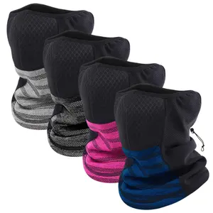 3 in 1 Fleece Warm Neck Gaiter with 3D Nose Design, Breathable Windproof Sunscreen Face Cover Scarf, Cold Weather Thermal Neck Warmer for Outdoor Sports Hiking Cycling Skiing Fishing Running, Dustproof UV Protection Face Mask Balaclava Unisex