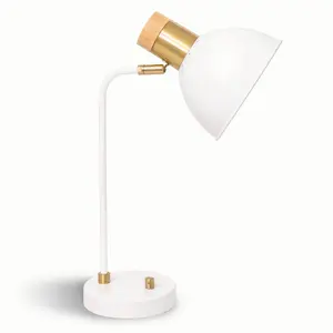 Marlow Glen USB Rechargeable Ivory Iron Task Lamp
