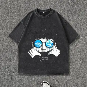 Men's Vintage Graphic Print Round Neck Tee, Regular Fit Casual Short Sleeve T-shirt, Men's Summer Top for Daily Wear, Tropical, Cotton