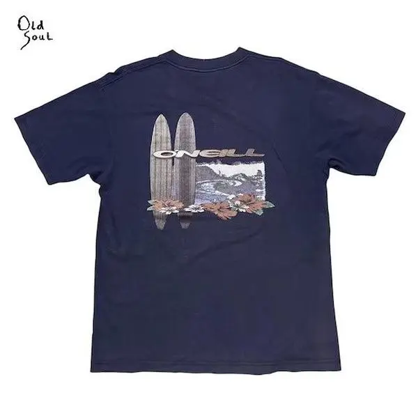 (2 side) Vintage Oneill Surfing Big Logo T Shirt by Old Soul Outfitters, Unisex Cotton Graphic Tee for Men and Women, Casual Short Sleeve USA-Made Apparel