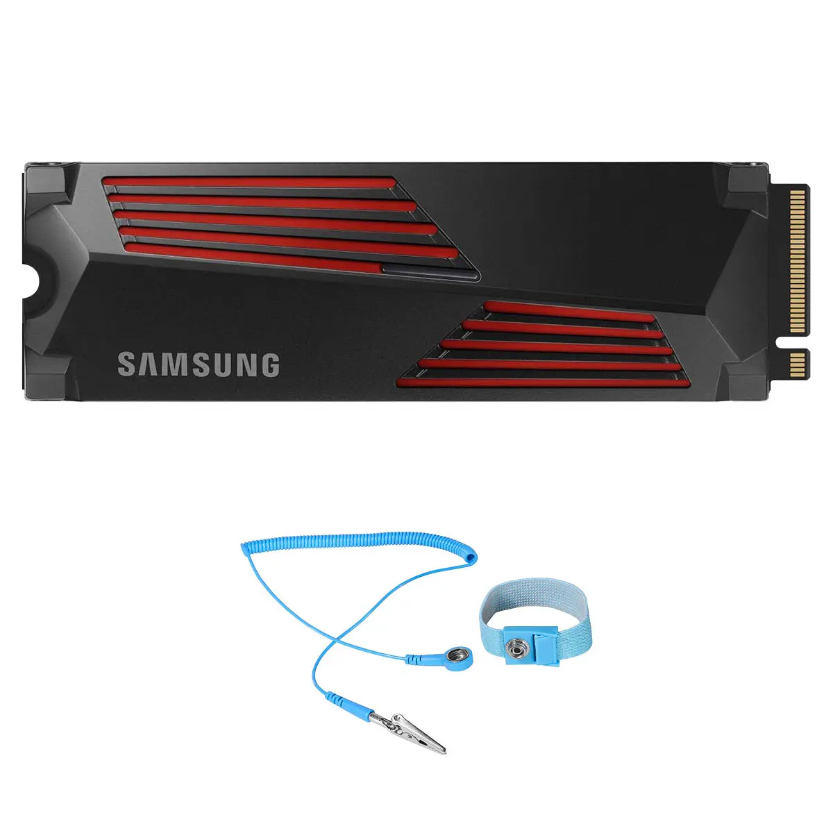 Samsung 990 PRO 1TB PCIe Gen4 NVMe M.2 Internal SSD with Heatsink, Bundle with Green Extreme 6' Anti-Static Wrist Strap