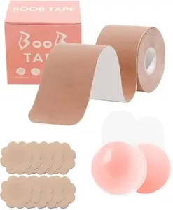 Boob Tape Breast Lift Tape for Large Breasts,2 Pcs Silicone Breast Reusable Adhesive Bra, Bob Tape for A-G Cup