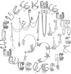31 PCS Stylish Non-Piercing Ear Cuffs Suitable for Both Men And Women, Featuring Silvery Butterfly Ear Clips. These Ear Cuffs Are Designed to Wrap Around The Helix And Cartilage, Making Them Perfect for Various Occasions Such As Birthdays, Parties
