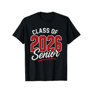 Class of 2026 Senior TShirt Graduation & Number 26 Design Oversized Fit (White Red) 2026 Graduate Gift for Capsule Events Prom Diploma Handouts YearRound WearCasual Summer Short-sleeved T-shirt with Printed Design, Simple Design.