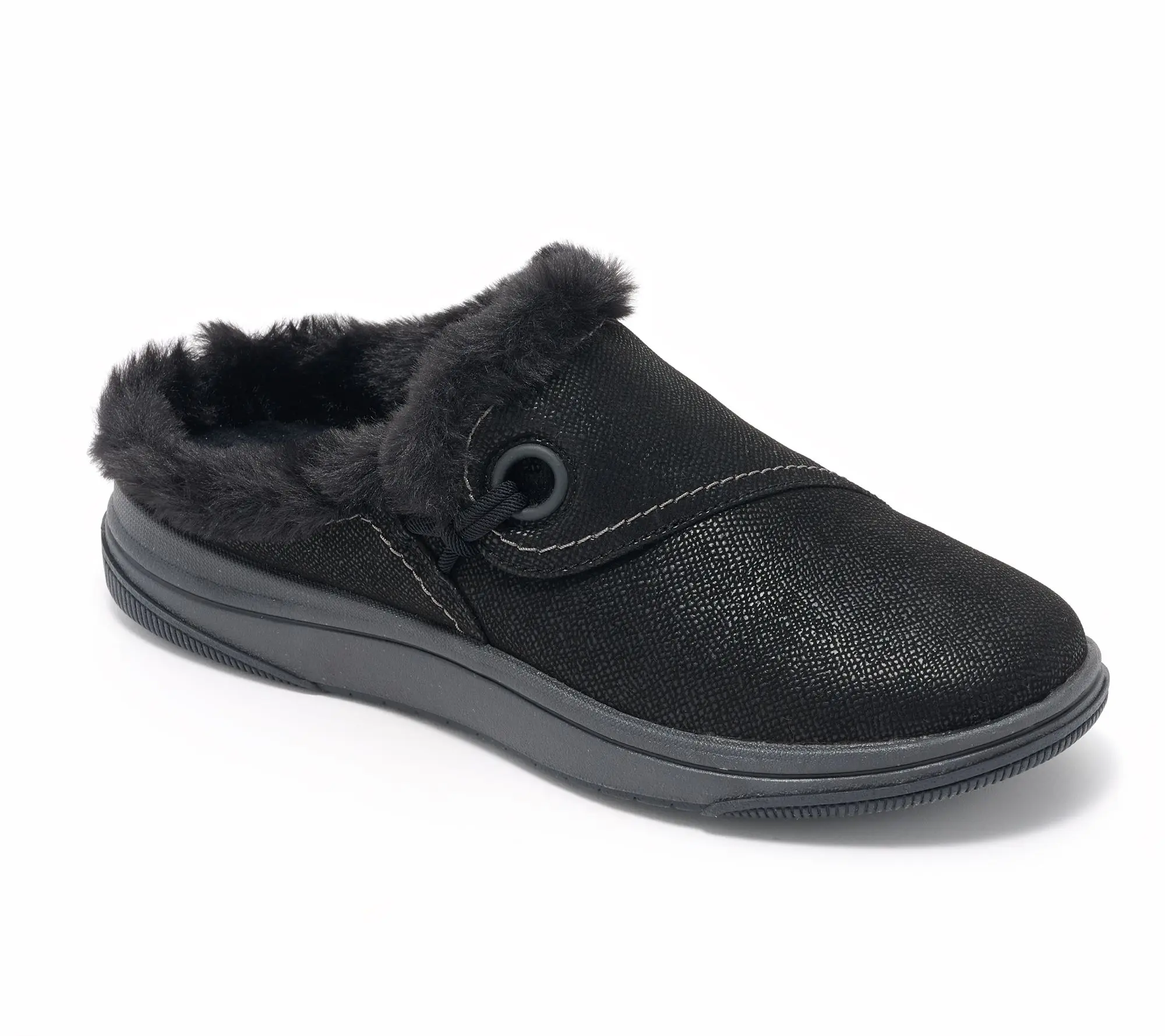 Clarks Cloudsteppers Faux Fur Slip-On Clogs -Breeze Myth Clarks Cloudsteppers Faux Fur Slip-On Clogs -Breeze Myth