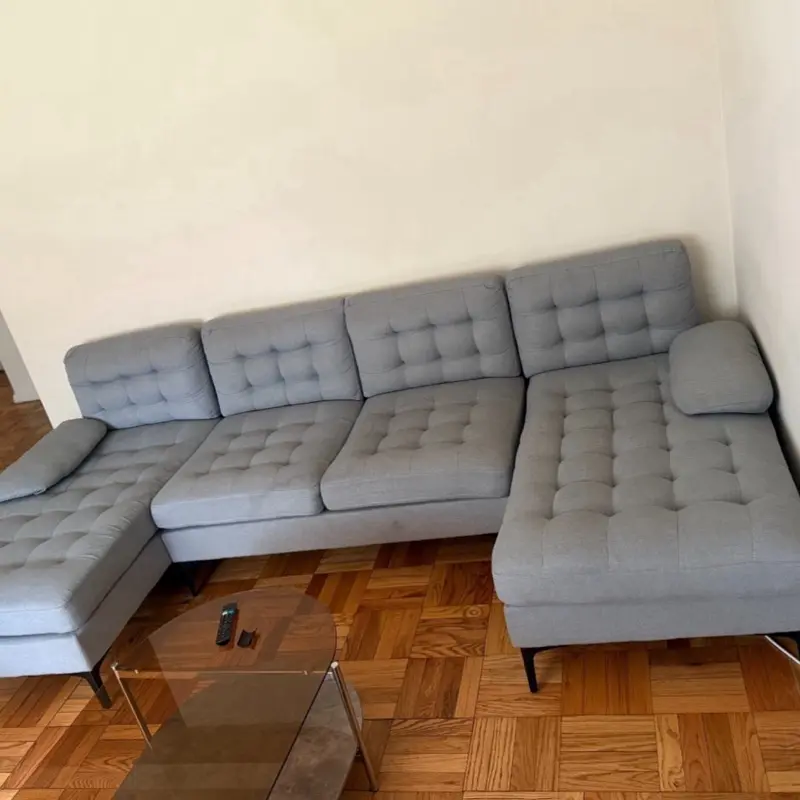 Modern 4 Seat Sectional Sofa U Shape Couch Set with 2 Chaise Metal Leg