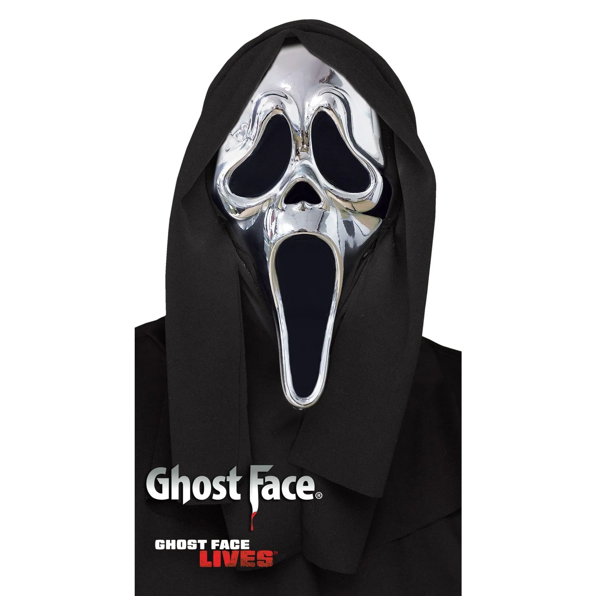 Scream Ghost Face Chrome Metallic Costume Mask