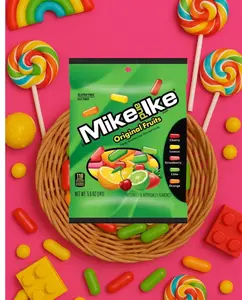 Mike and Ike Candy, Pack of 1  - 5 Ounce Big Bag / Original Fruits Chewy Snack Candies Bonbon Sweet