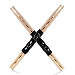 Wooden Drum Sticks, 1 Pair Classic Maple Drumsticks for Adults and Beginners, Musical Instrument Accessories for Home and Studio