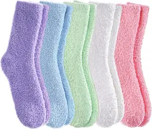 5-Pack Women's Fleece Socks—Comfortable, Fluffy Winter Socks for Slippers; Ultra-Soft Microfiber Loungewear Socks; Stylish and Versatile—The Perfect Gift