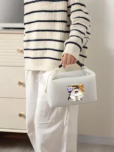 Big Hero 6 Baymax cartoon pattern lunch bag, large capacity, insulated bag, stylish retro design, perfect for back-to-school or birthday gifts.