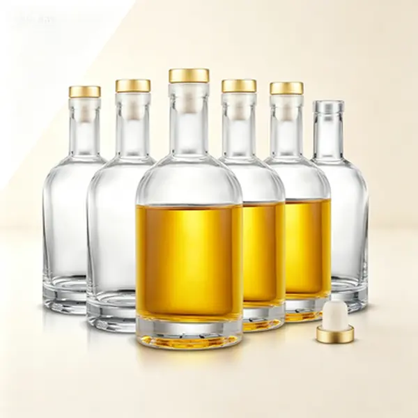 6-Pack Clear Glass Bottles, 6 oz, Reusable with T-Top Caps, for Wine, Oil, Vinegar, Kombucha, Beer, Water, Soda, Juices, Home Brewing, Kitchen Storage, Drink Dispensing